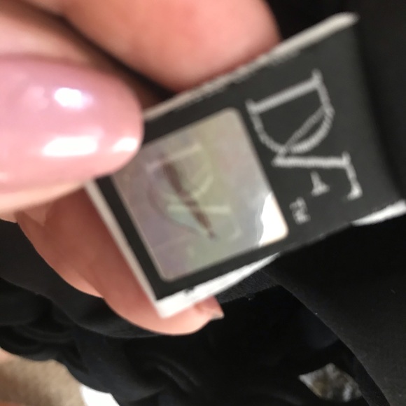 SOLD black crepe dress ornate collar by Diane Von Furstenburg sz XS 2 - Picture 4 of 14